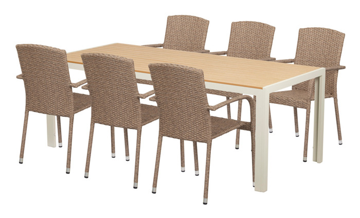 Hagestol Lissabon rotting/metall natur - Sunlife